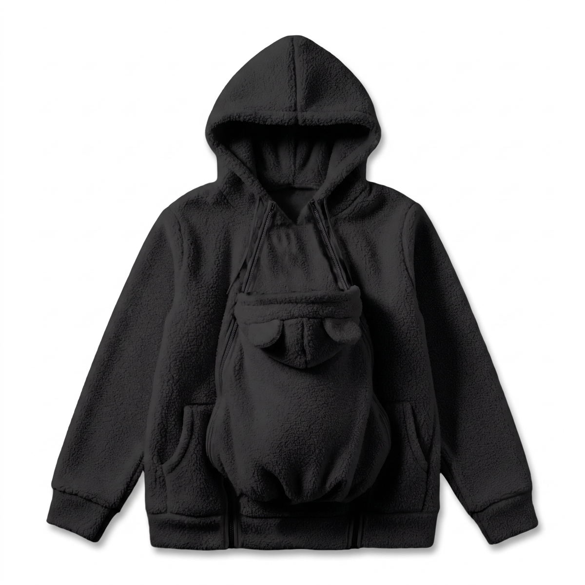 Sweat à Capuche de Portage en Polaire avec Poche Bébé Amovible