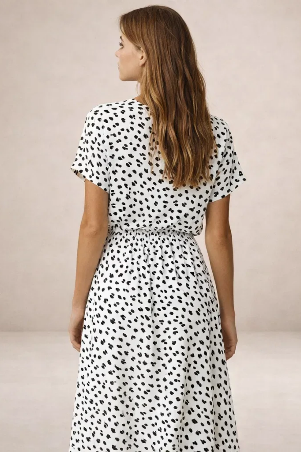 Robe Midi Fluide Imprimée – Coupe Féminine Taille Ajustable | Robe Femme