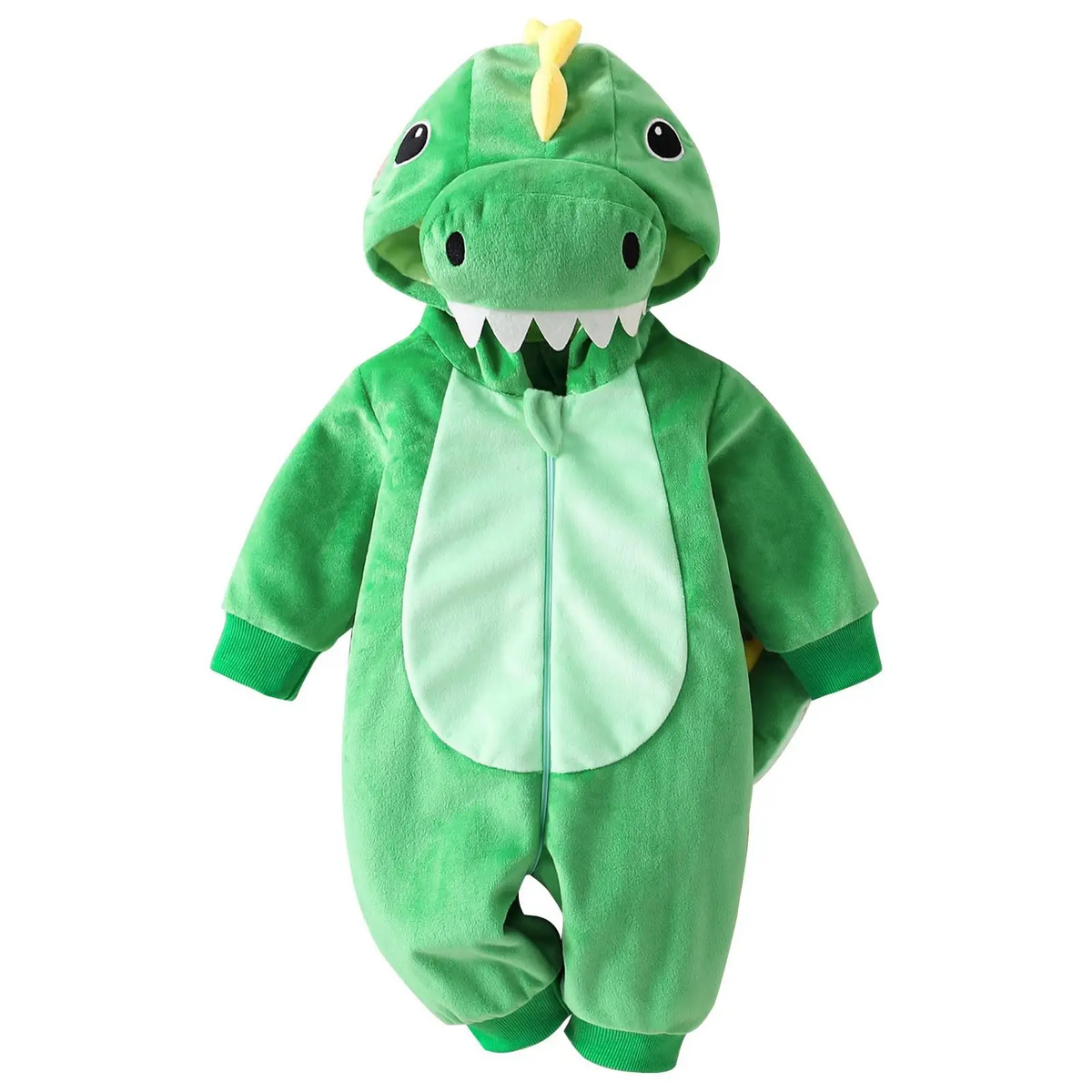 Détail de la fermeture zippée de la barboteuse dinosaure