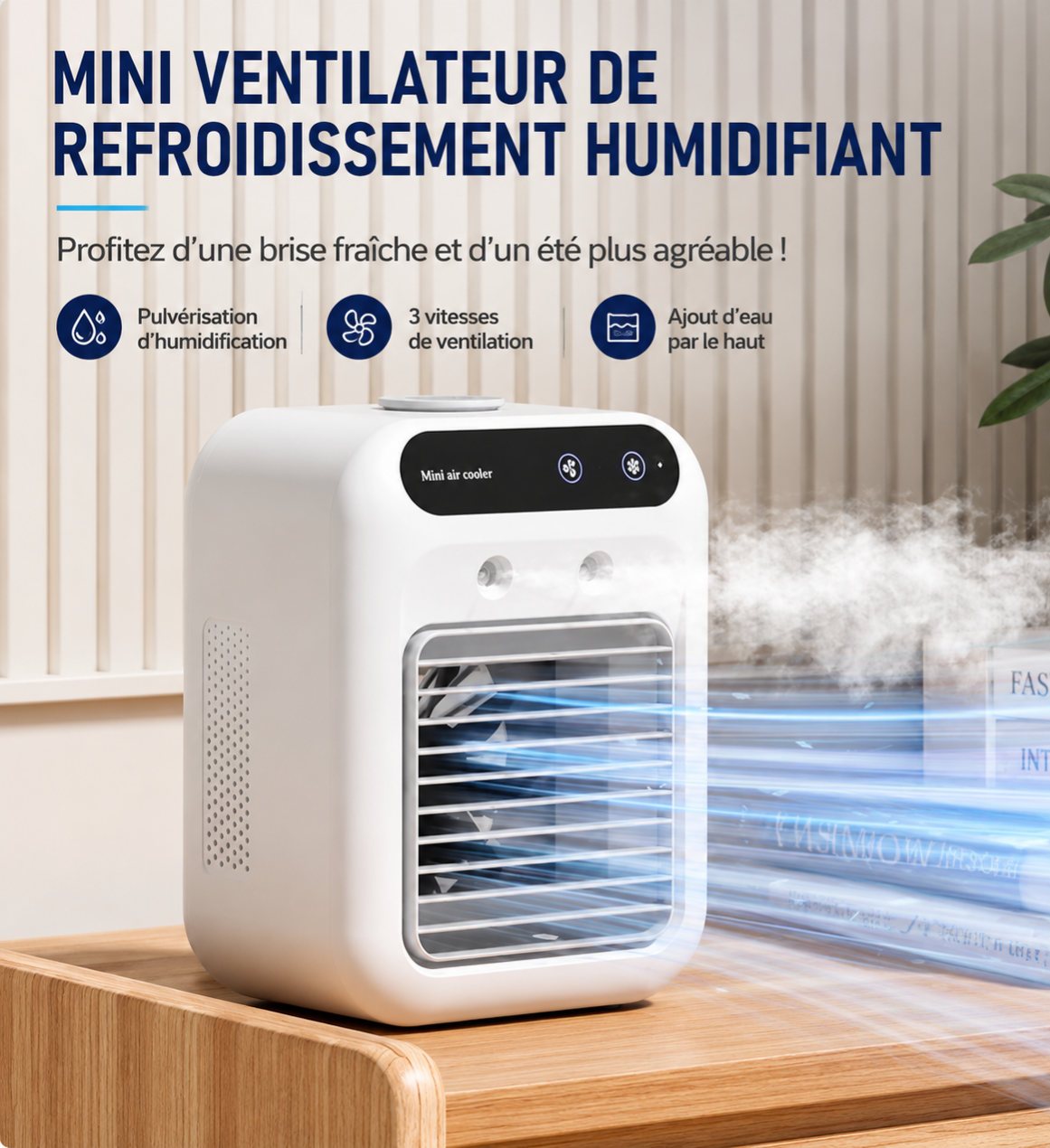 Mini Refroidisseur d'Air de Bureau – Brumisateur Portable & Silencieux