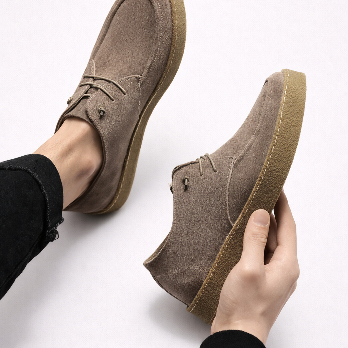 Chaussures Homme en Suède – Lacets & Semelle Flexible, Confort Décontracté Quotidien | Derby Suédine