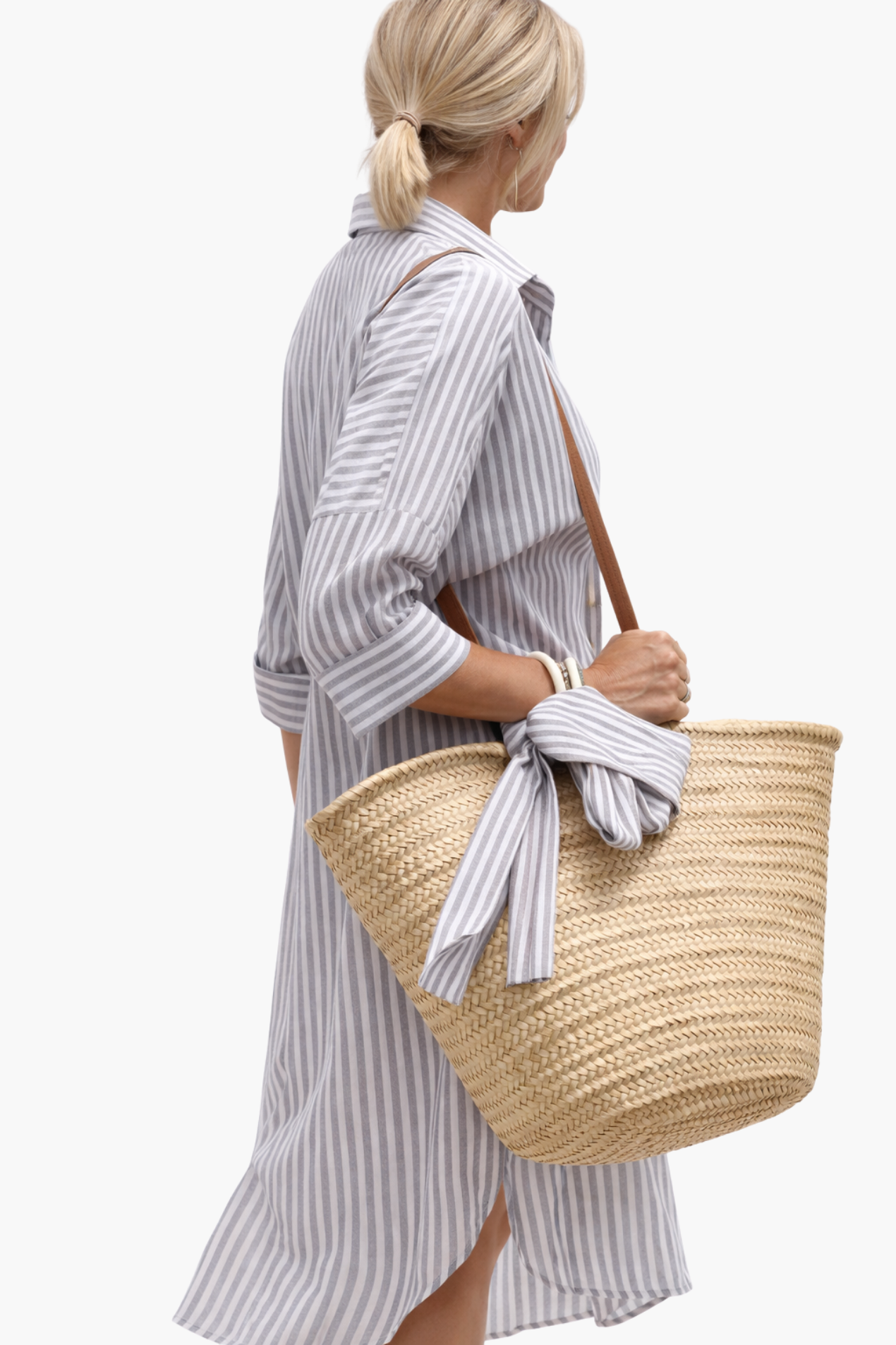 Robe Midi Rayée Femme Boutonnée – Coupe Fluide Style Décontracté Chic