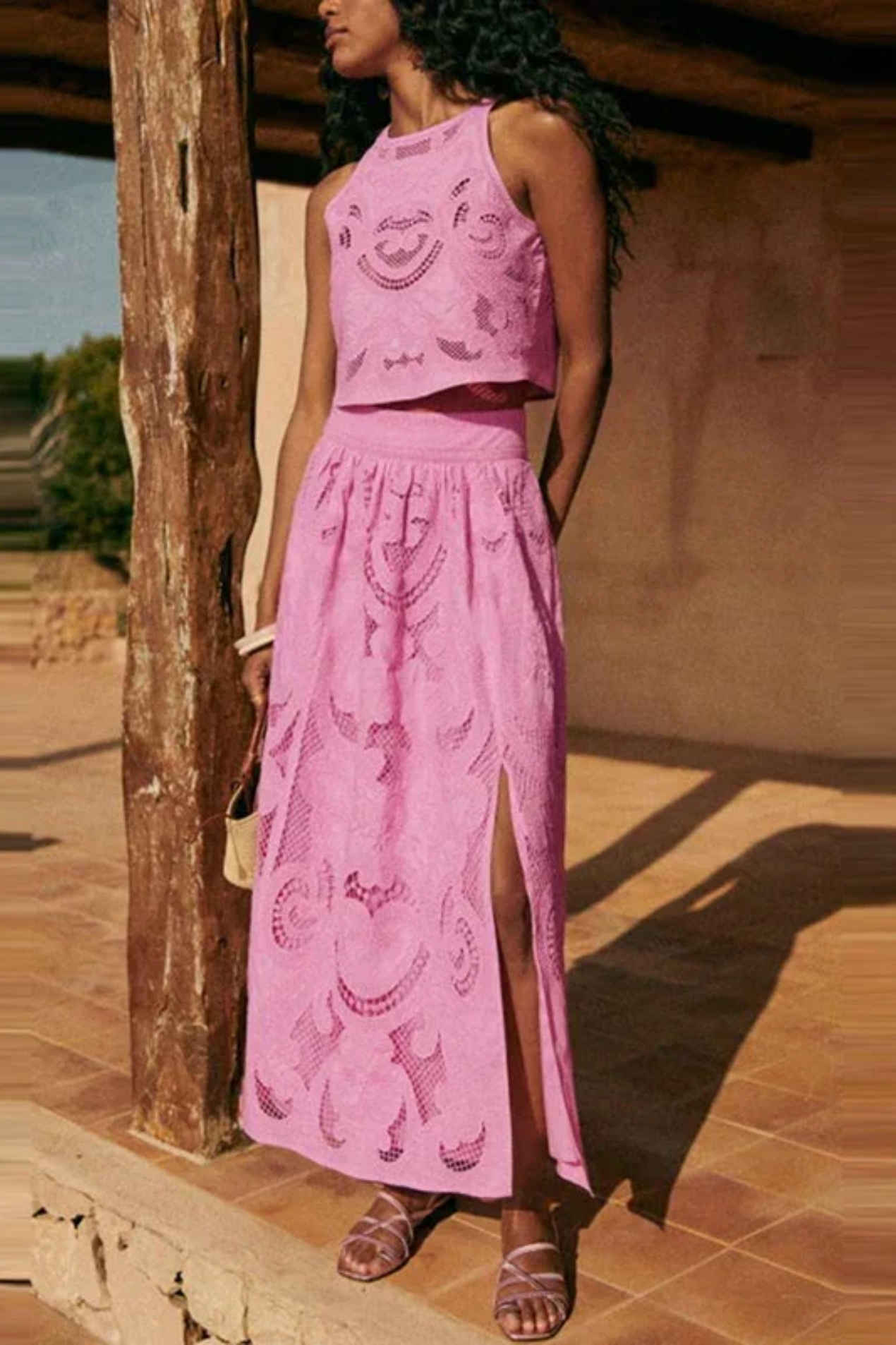 Ensemble Deux Pièces Femme Rose – Coupe Élégante & Matière Douce, Style Chic Moderne