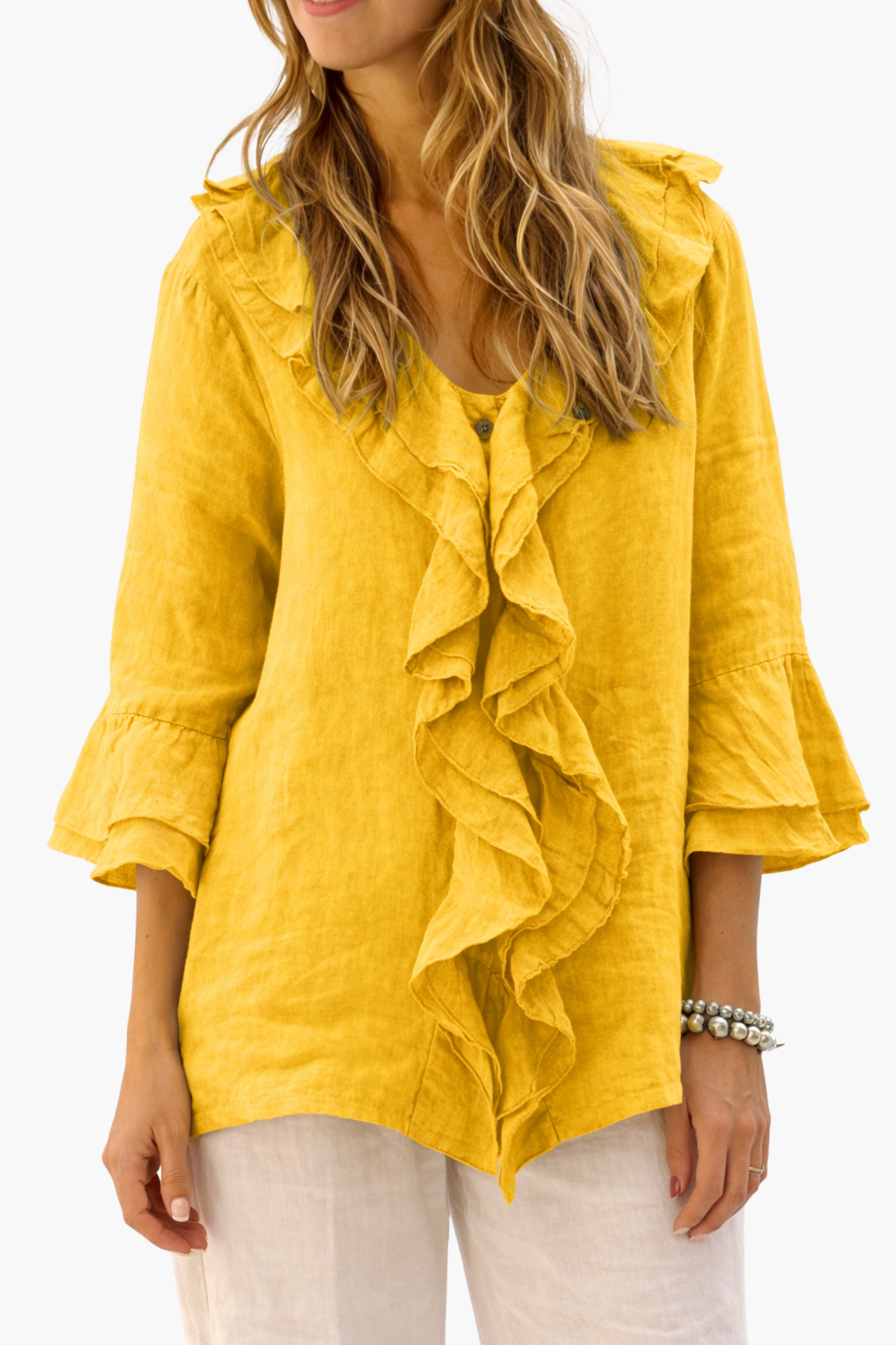 Blouse Femme à Volants – Haut Fluide et Respirant en Lin pour un Style Bohème Chic | Blouse Lin Femme