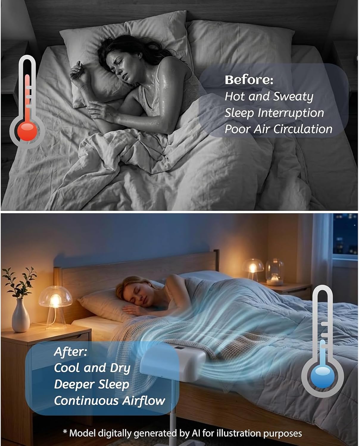 Ventilateur de Lit Rafraîchissant