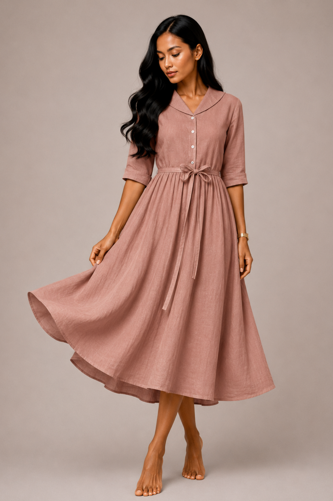 Robe Maxi Femme en Coton Léger – Coupe Relax Respirante, Grande Taille