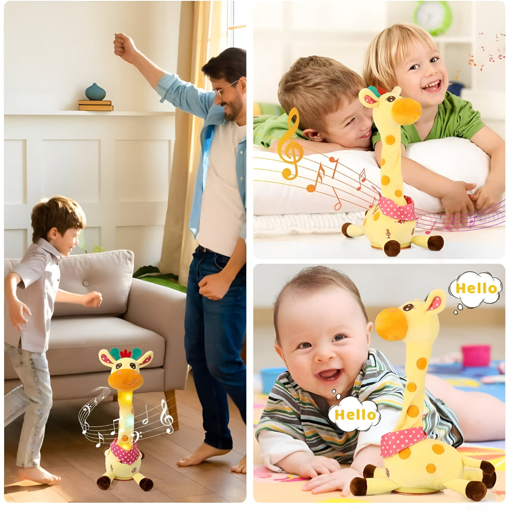 Girafe peluche chantante, référence de taille