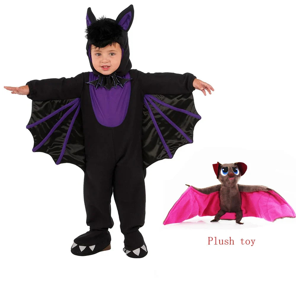Combinaison chauve-souris pour enfant avec peluche chauve-souris assortie