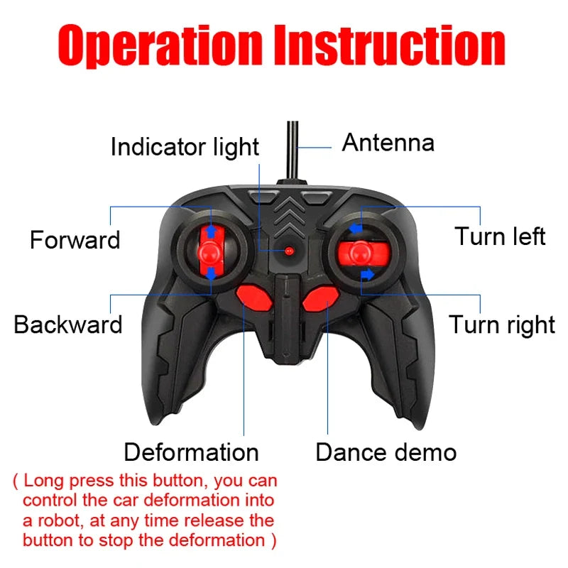 Instructions d'utilisation de la voiture RC transformable