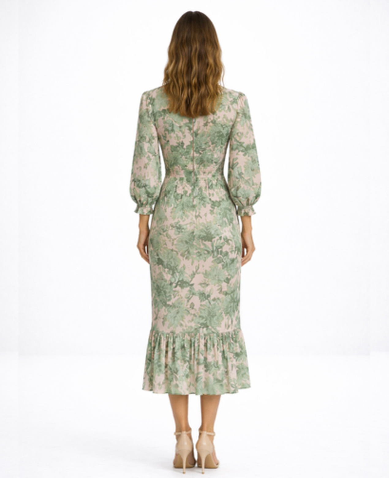 Robe Midi Fleurie Col en V — Coupe Romantique Fluide | Invitée & Cocktail