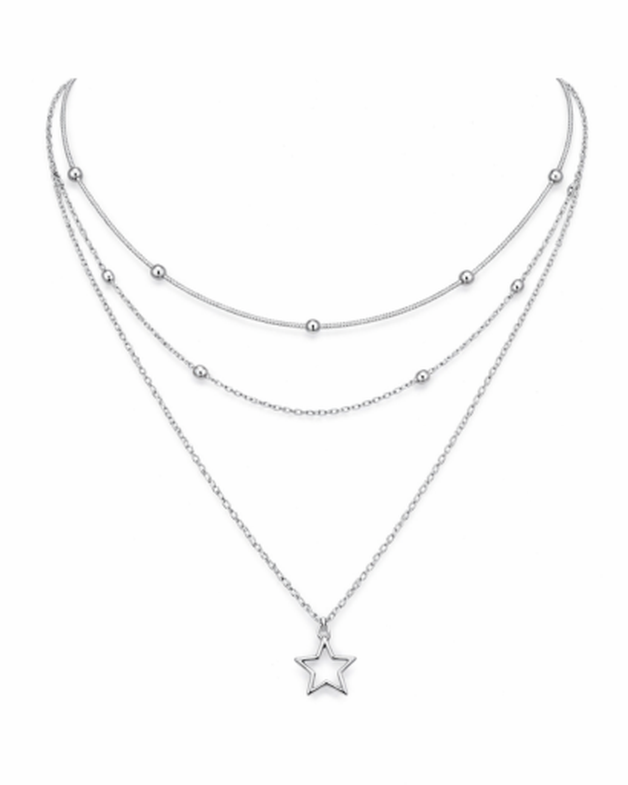 Collier Multi-Rangs Pendentif Étoile – vue 1