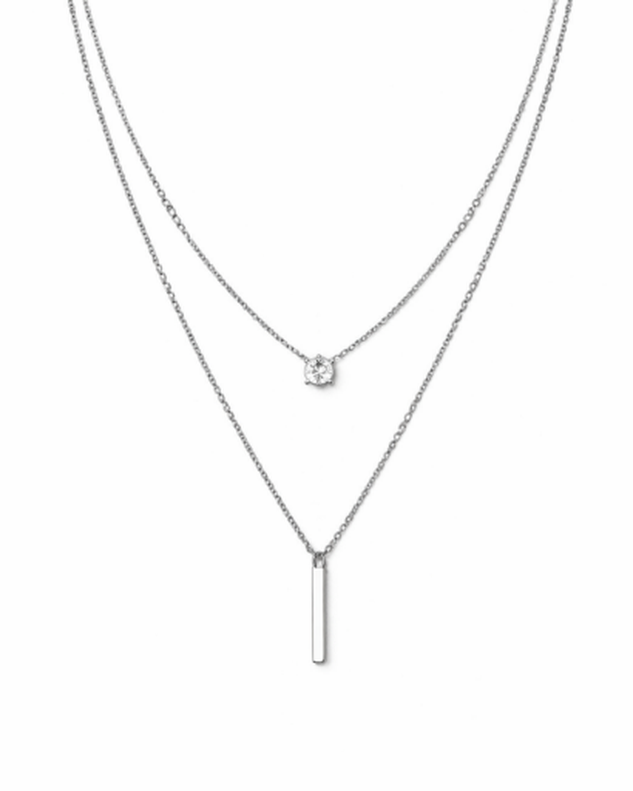 Collier Femme Double Chaîne Doré – vue 2