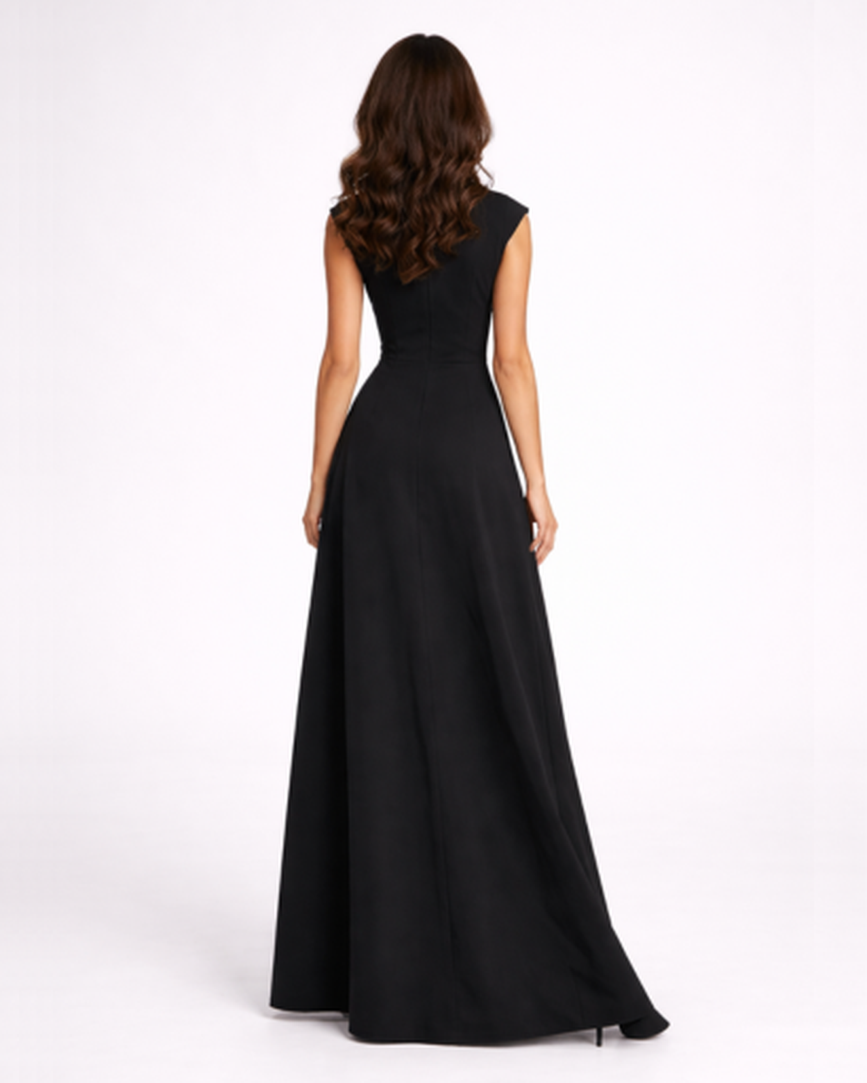 Robe longue femme – silhouette cintrée et col montant élégant | robe maxi évasée