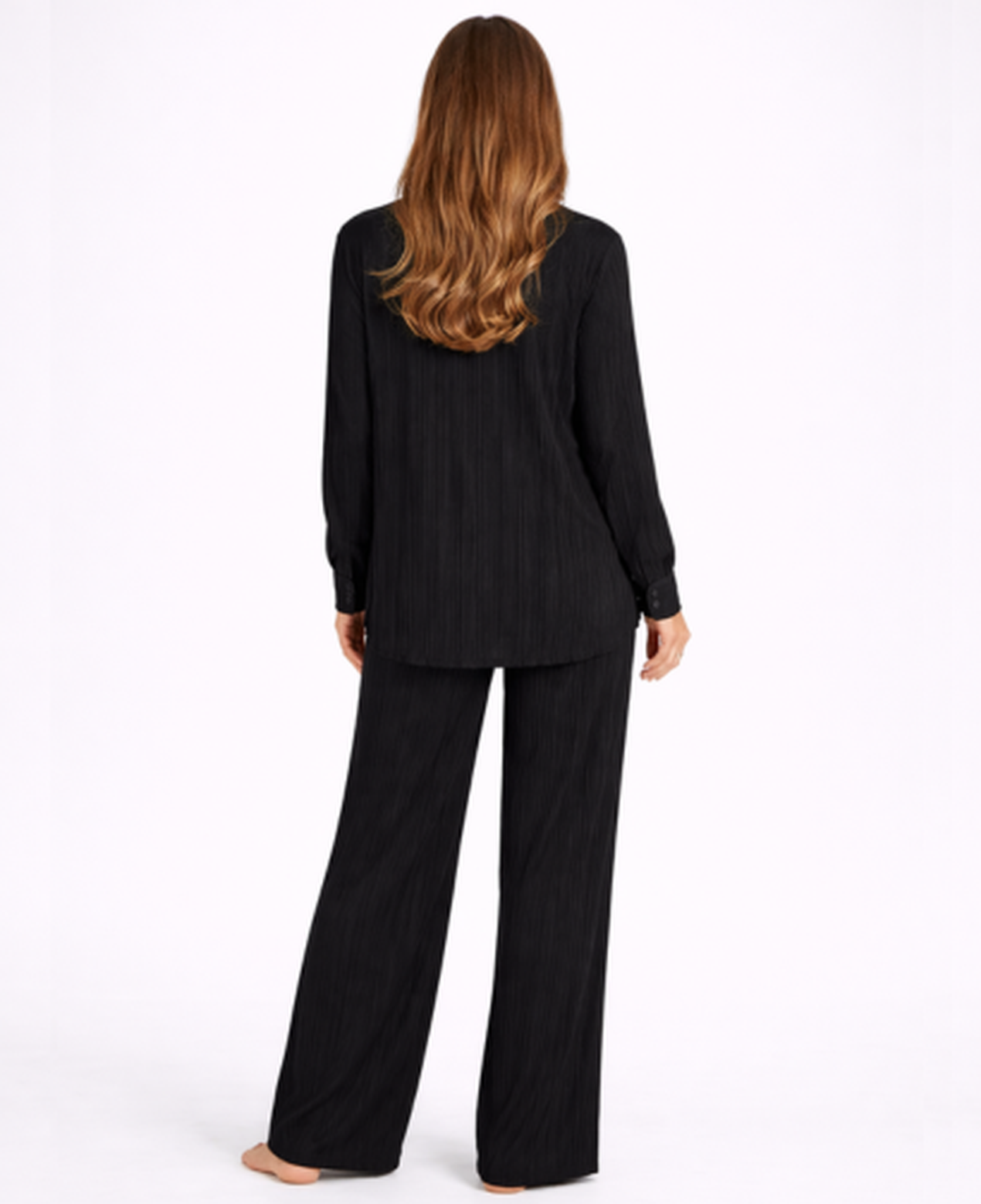 Ensemble Femme – Chemise & Pantalon Fluide Coupe Large, Style Décontracté Confort Chic