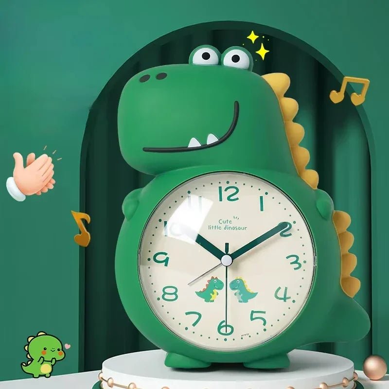 Réveil dinosaure dans une chambre d'enfant colorée