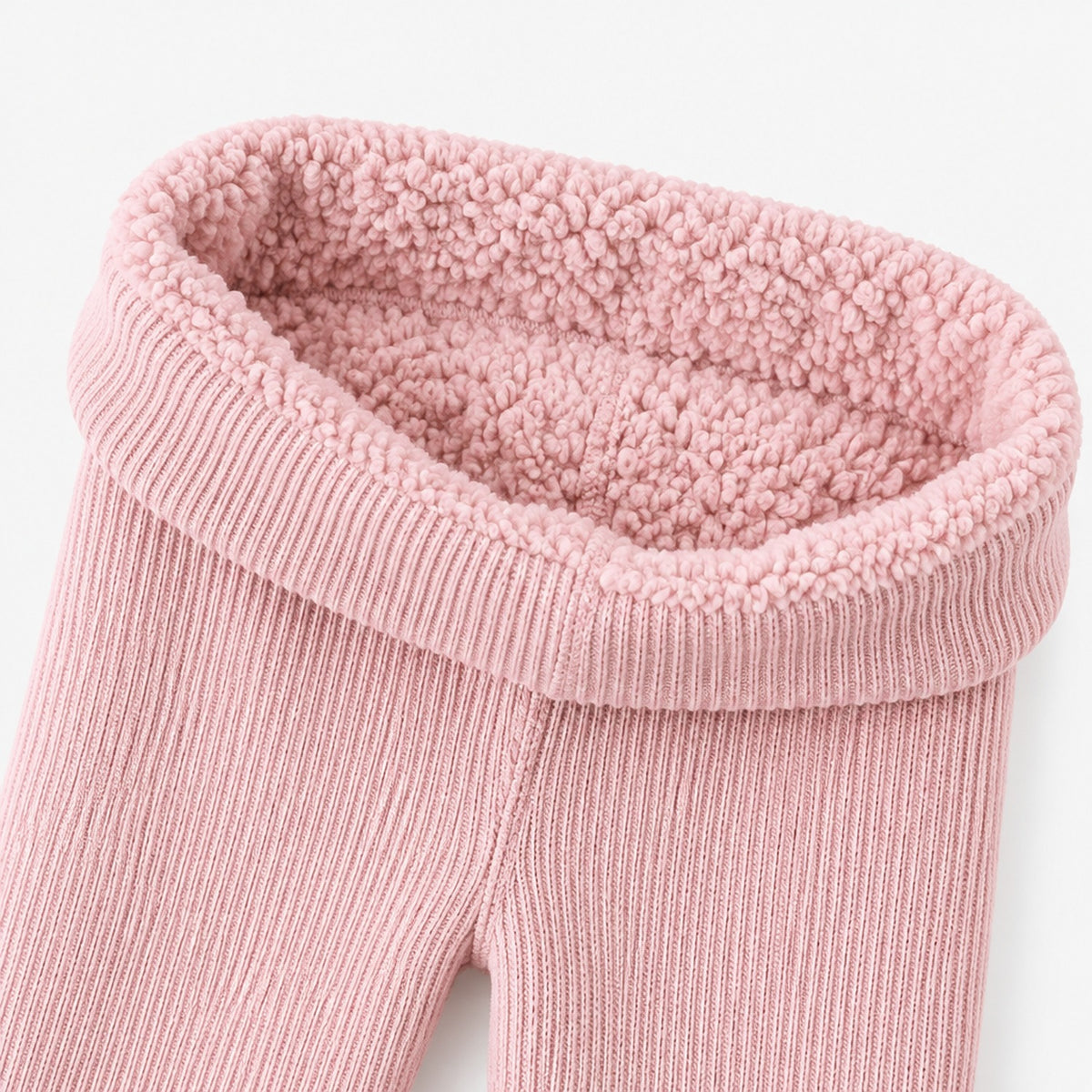 Ceinture élastique et doublure polaire intérieure des collants thermiques enfant côtelés