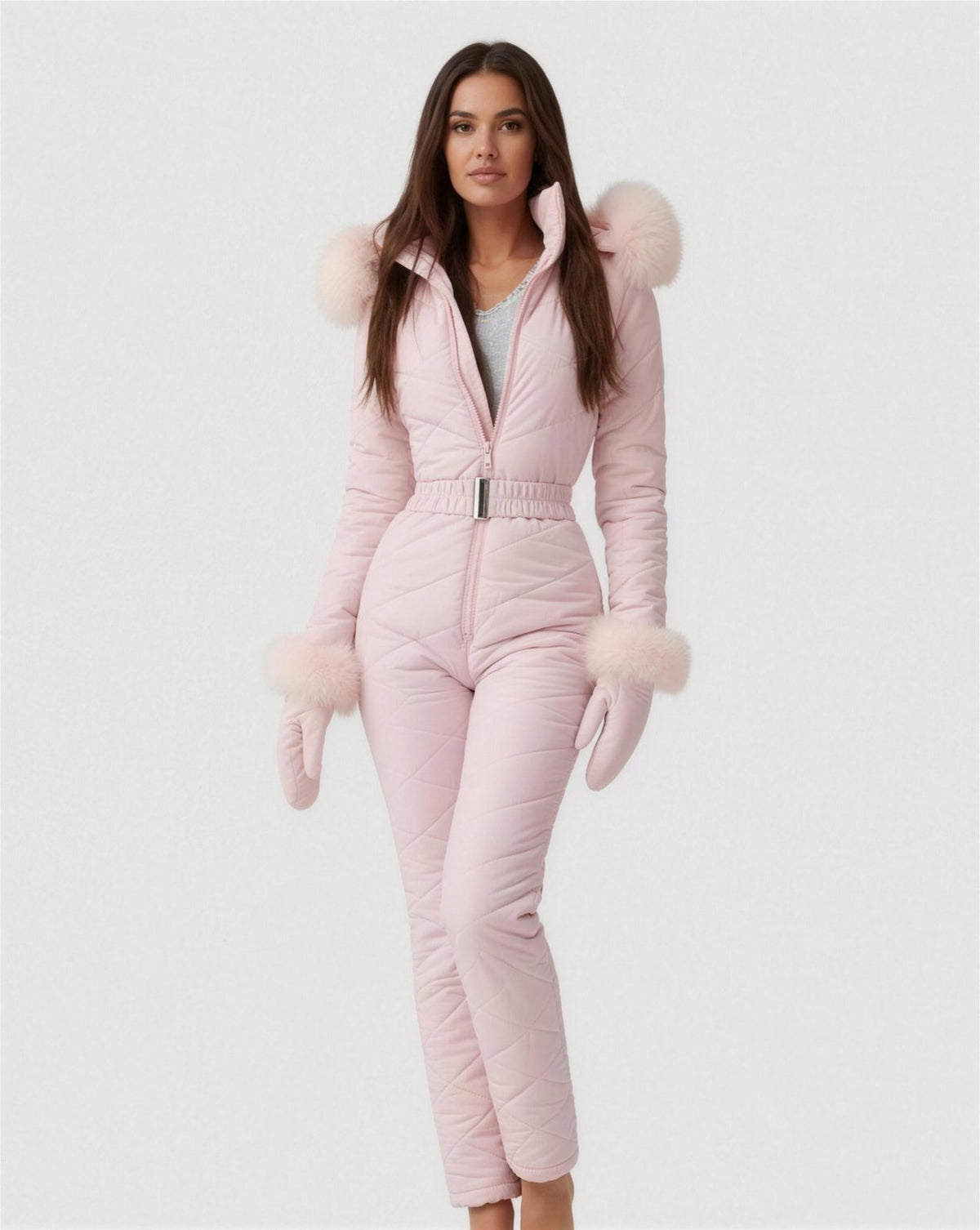 Combinaison de ski femme ceinturée - rose
