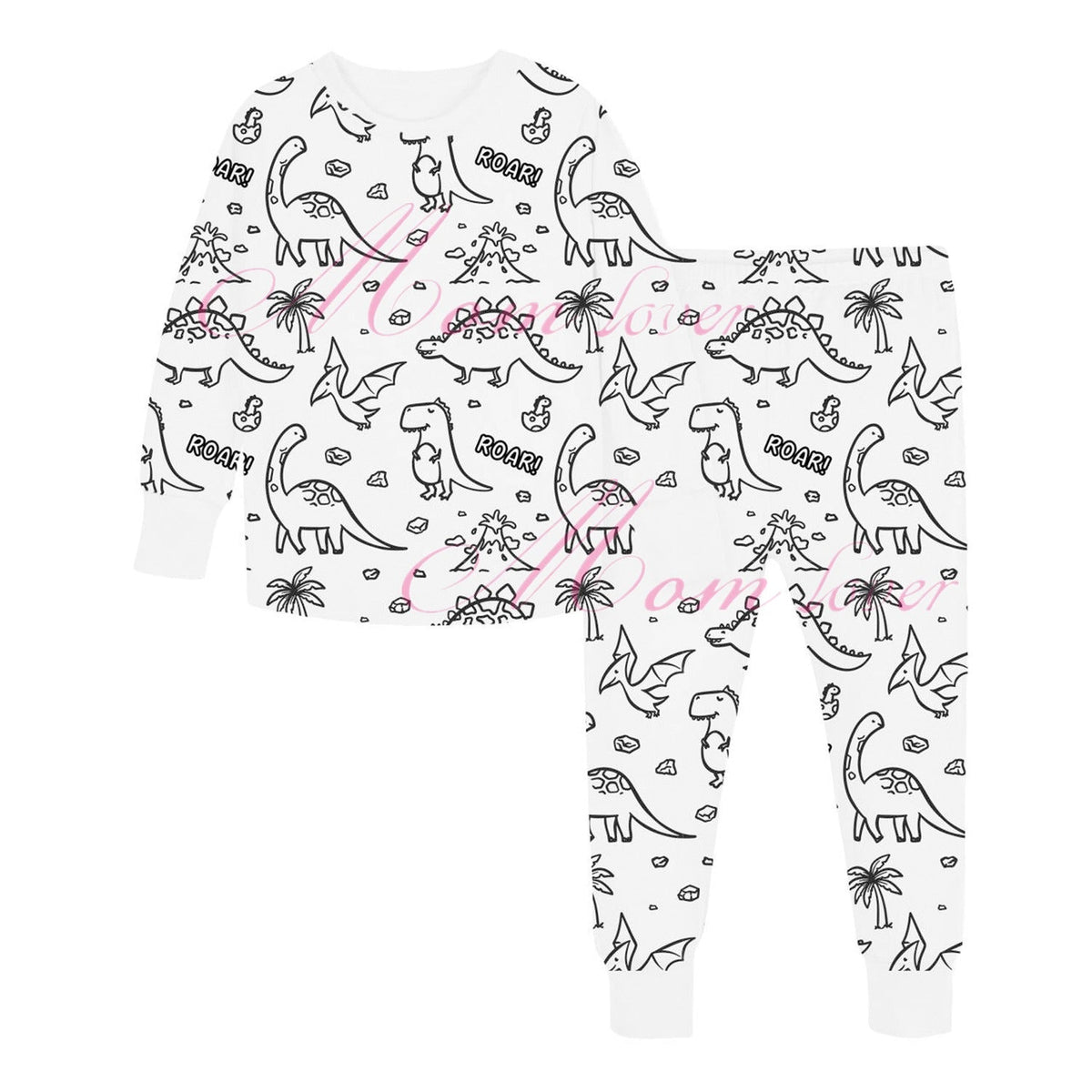 Pyjama à colorier enfant avec motif vierge dinosaure à personnaliser