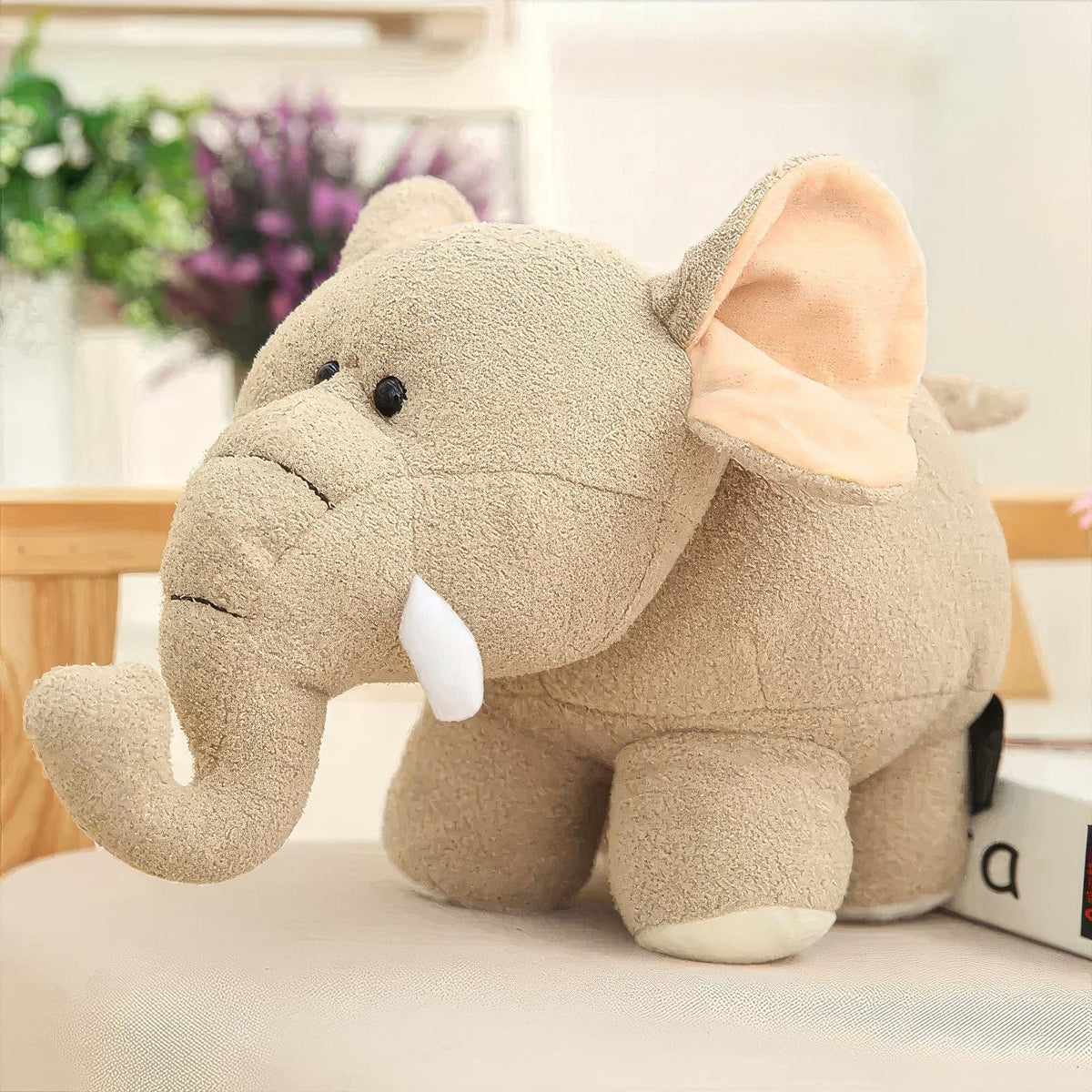 Peluche doudou éléphant, gris, 25cm