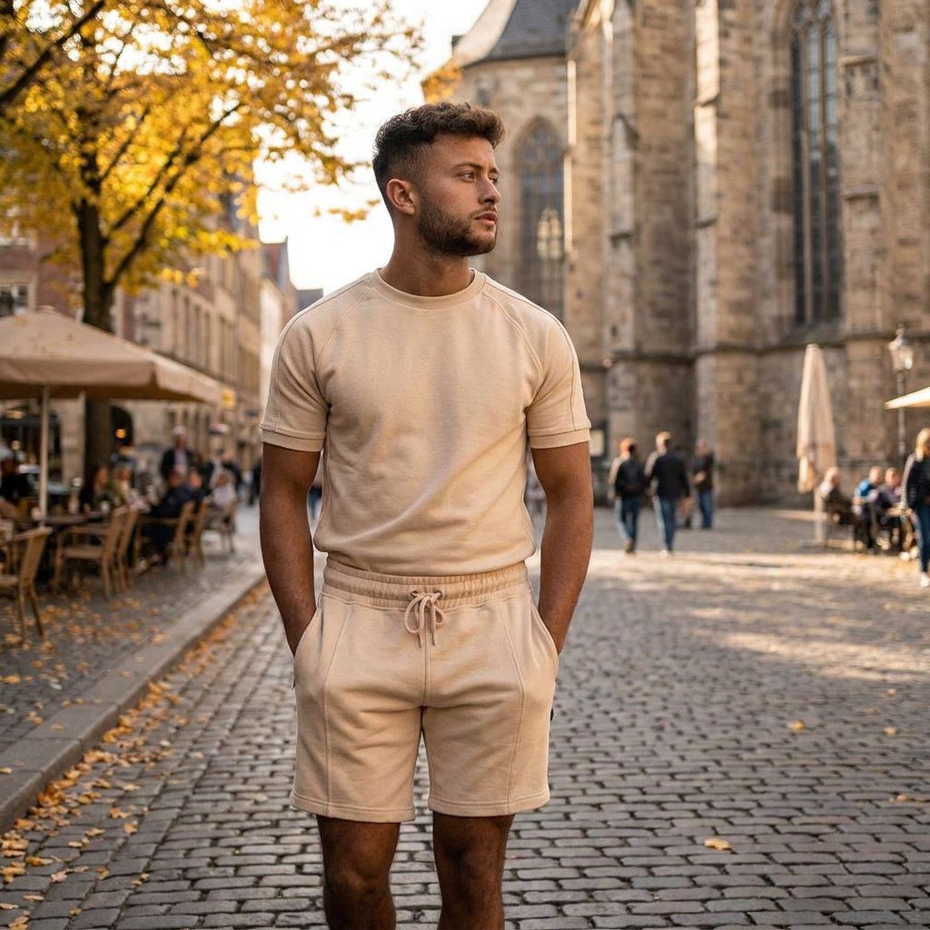 Ensemble 2 Pices Homme Coton Dcontract Respirant Style Casual t porte en automne
