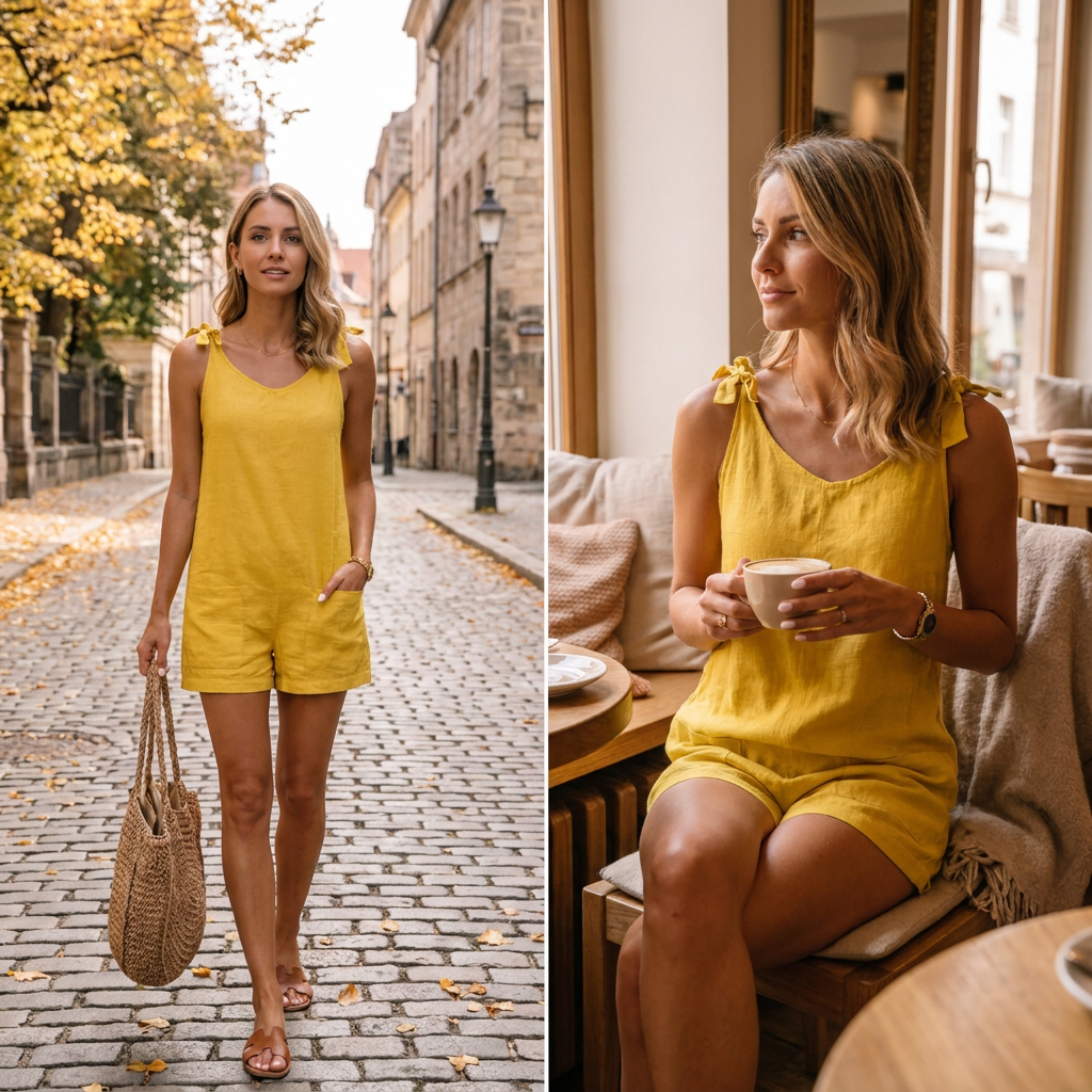 Ensemble Deux Pices Femme Coordonn Fluide Grande Taille Style Estiva porte en automne