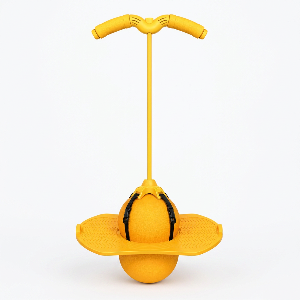 Ballon sauteur d'équilibre JumpJoy jaune pour enfants