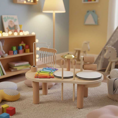 Table musicale enfant vue de côté