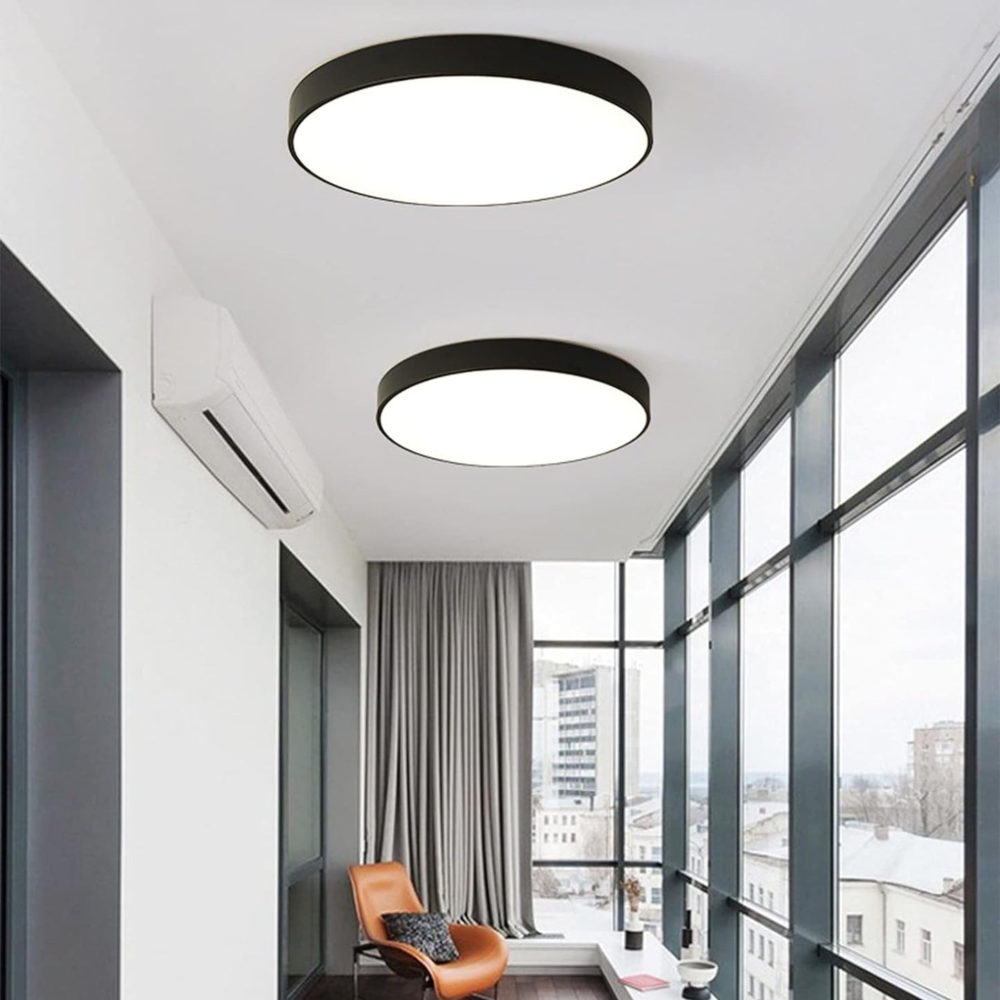 Plafonnier ultra-plat noir