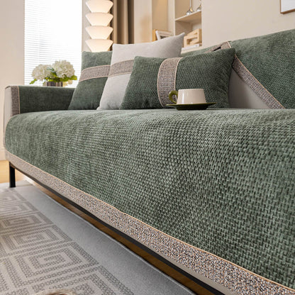 Housse de canapé coloris vert