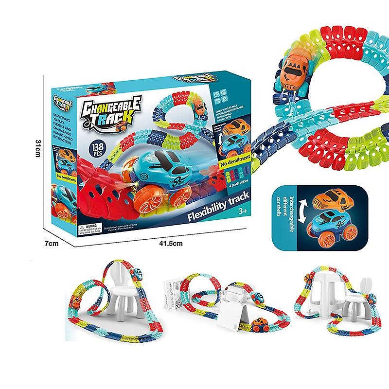 Circuit de voitures flexible, coffret de 138 pièces – 3,3 mètres
