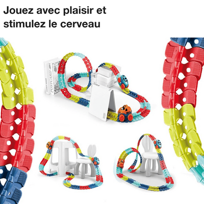 Un jeu ludique qui stimule le cerveau – circuit de voitures flexible