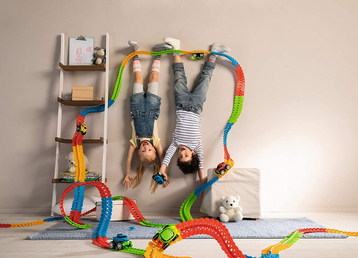 Boucles et virages du circuit de voitures flexible