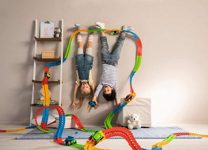 Boucles et virages du circuit de voitures flexible