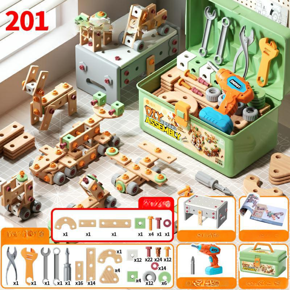 Coffret d'outils de construction, version 201 pièces