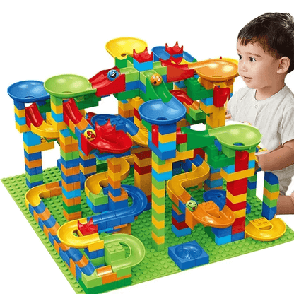 Circuit à billes en blocs de construction, coffret de 174 pièces