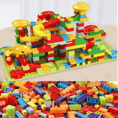 Circuit à billes en blocs de construction, coffret de 344 pièces