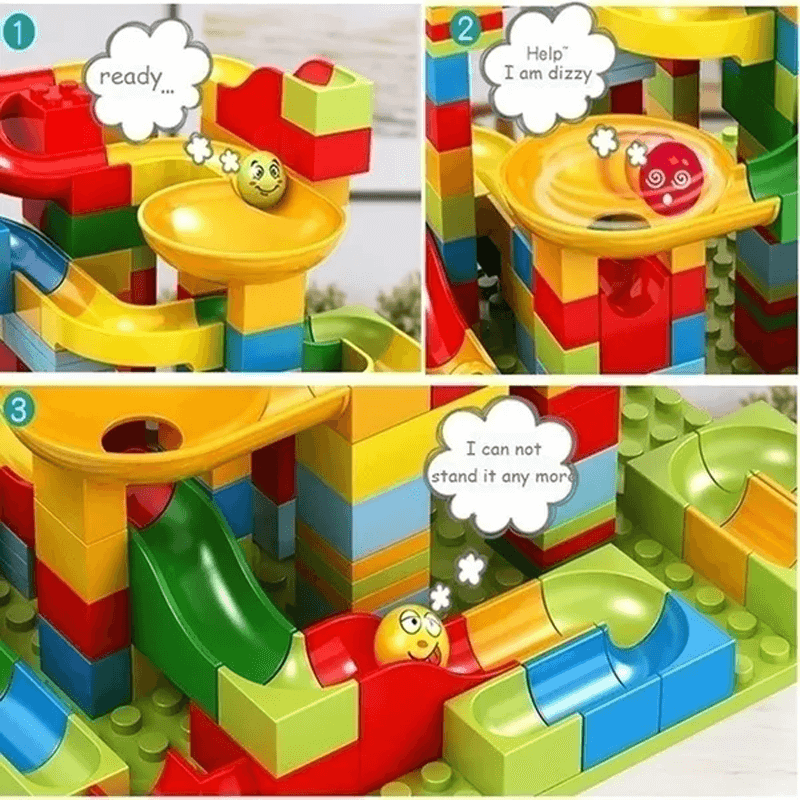 Circuit à billes en blocs de construction, coffret de 514 pièces