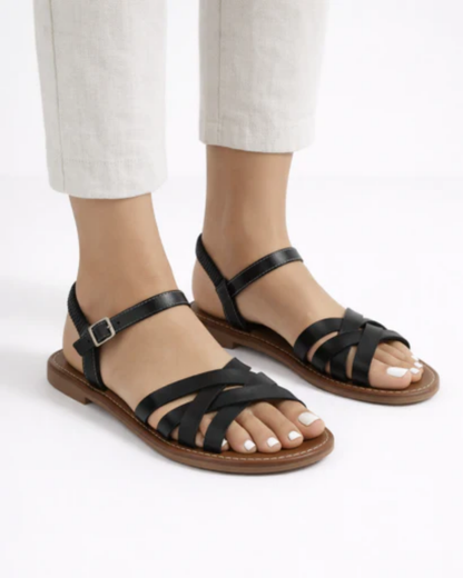 Sandales Plates Femme – Brides Croisées Réglables & Légèreté, Confort Estival