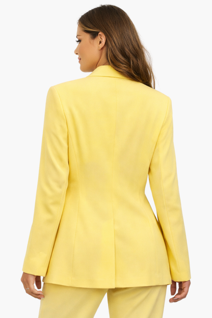 Blazer Femme Cintré avec Ceinture Fleur – Style Tailleur Élégant