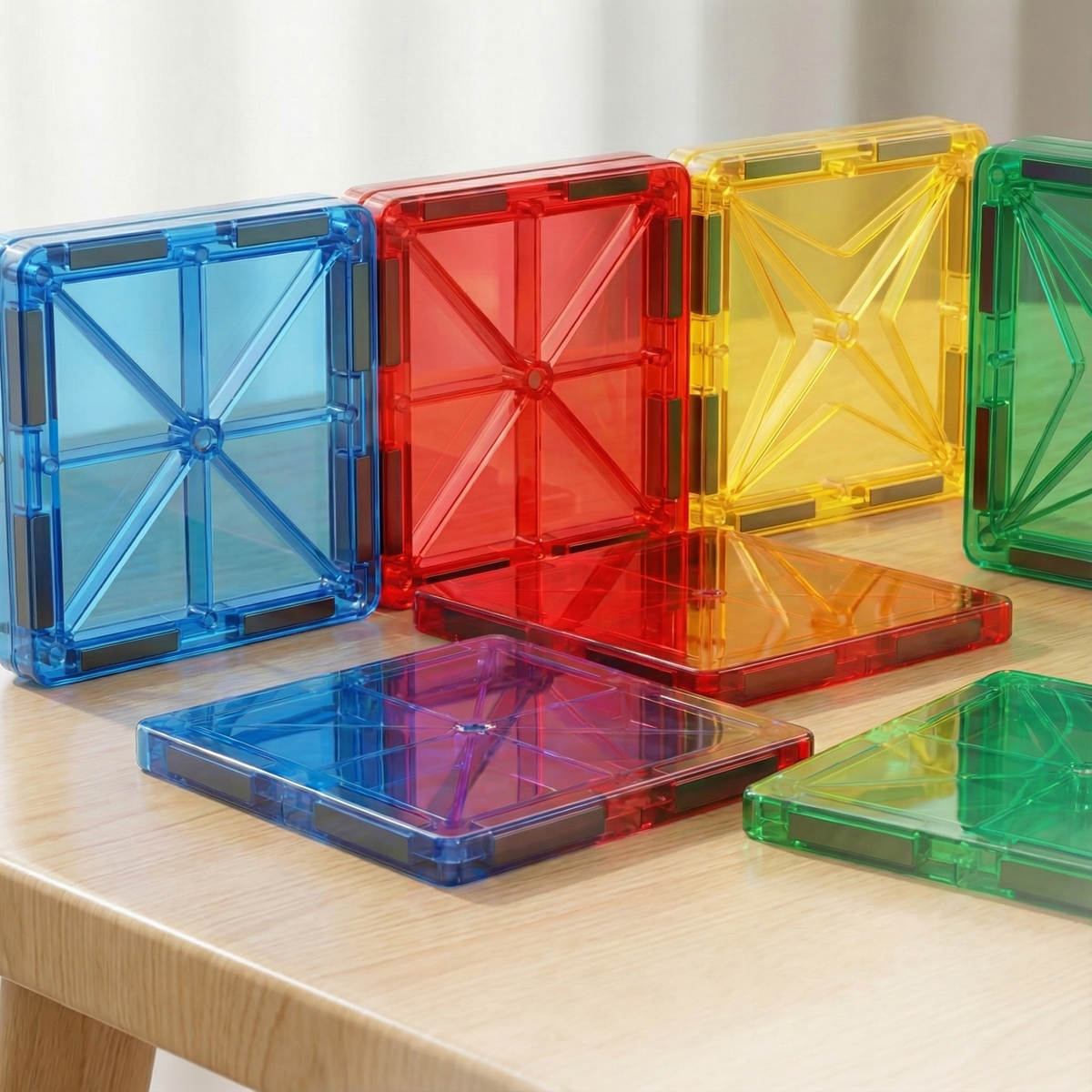 Blocs magnétiques utilisés pour un jeu créatif sans écran