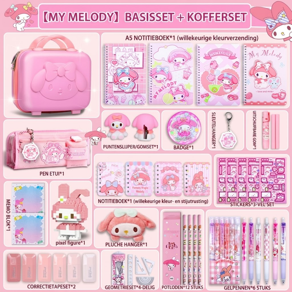 Coffret étude lapin mignon deluxe 1 avec valise à roulettes