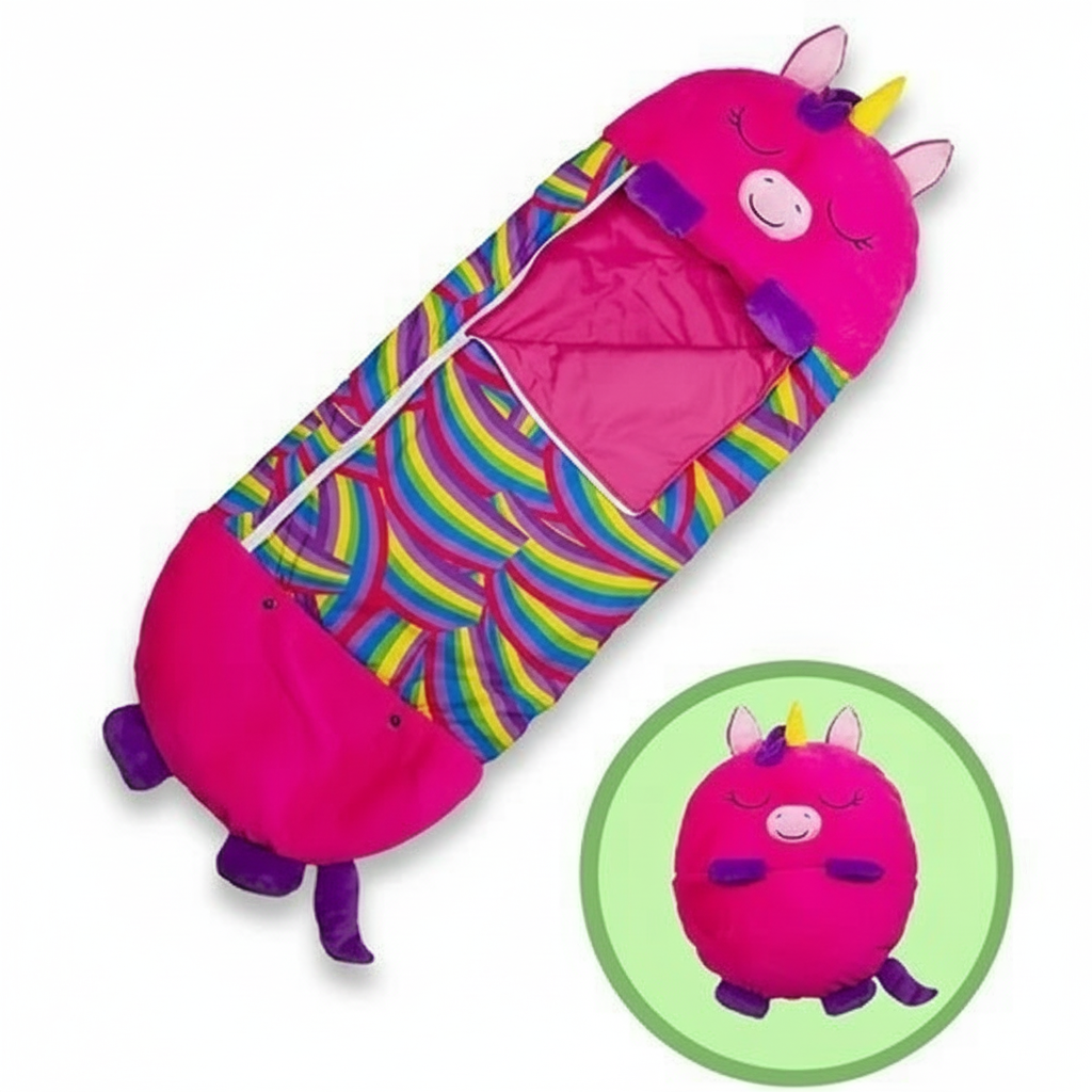 Sac de couchage enfant motif licorne rose