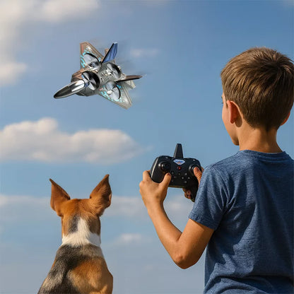 Avion RC avec détail du pilote et des caractéristiques