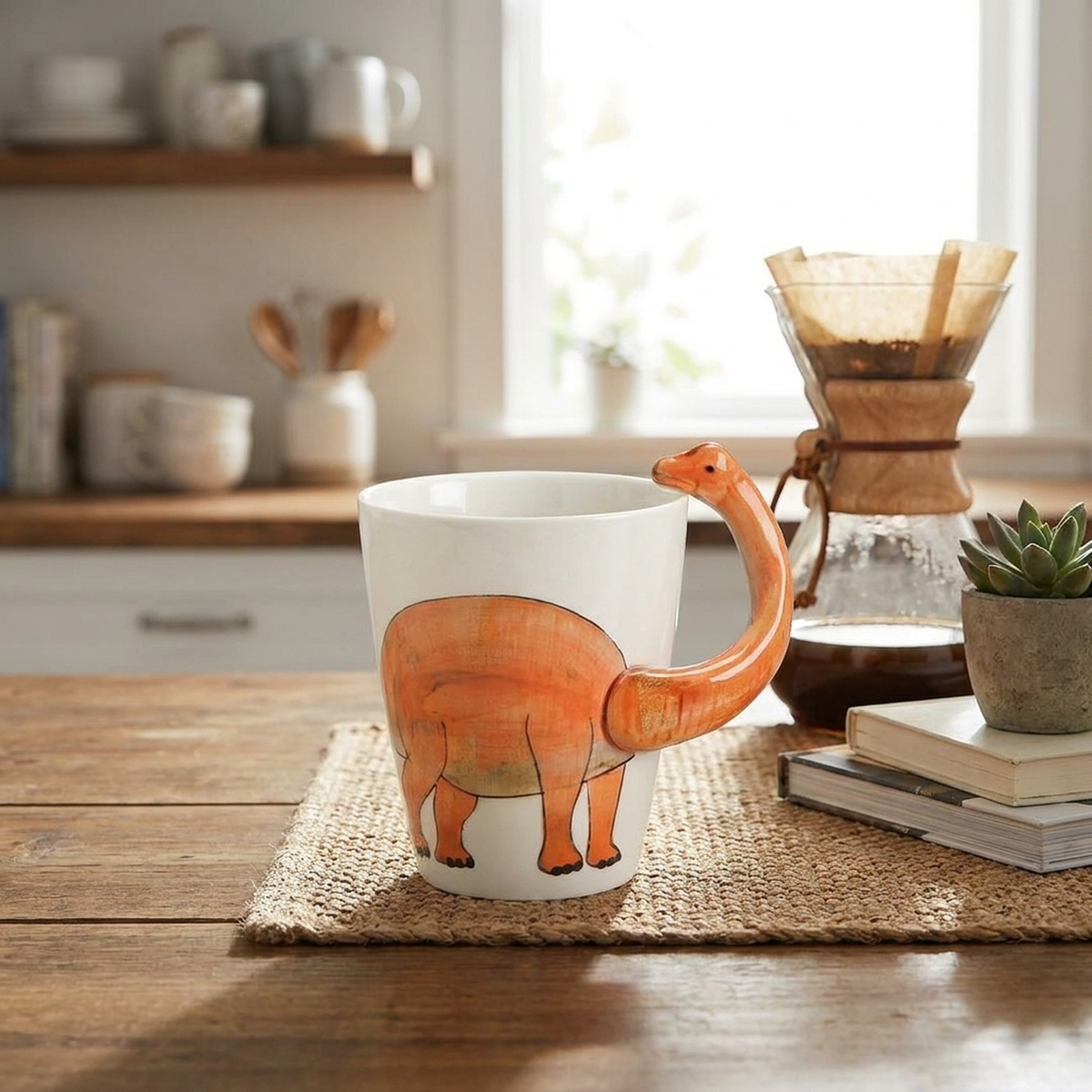 Mug dinosaure Brachiosaure peint à la main