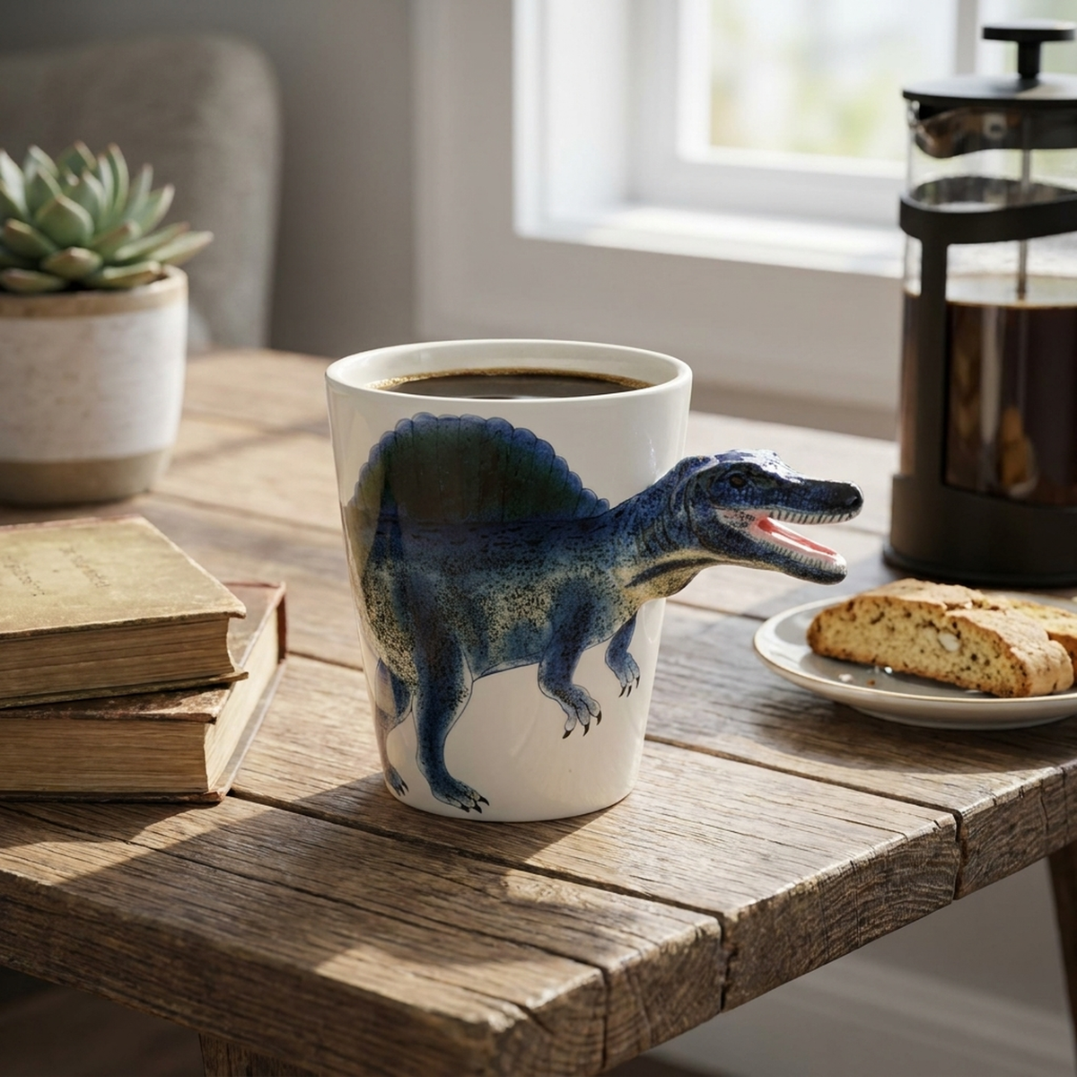 Mug dinosaure Spinosaure peint à la main