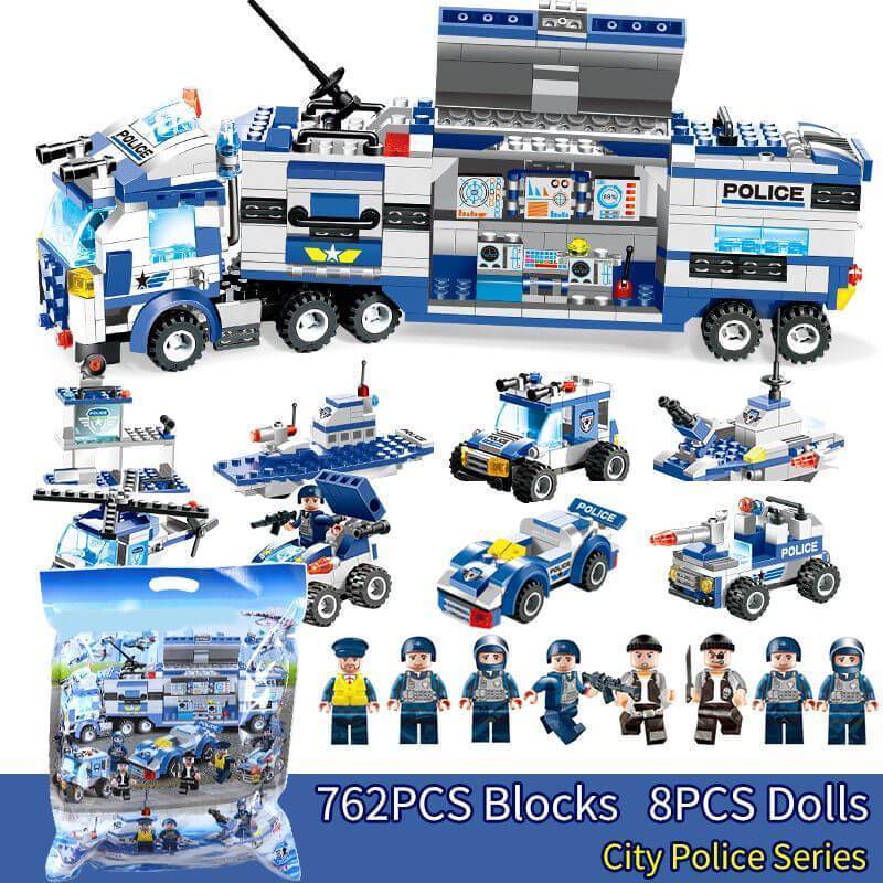 Emballage du set Police City Séries, 762 pièces, avec 8 figurines