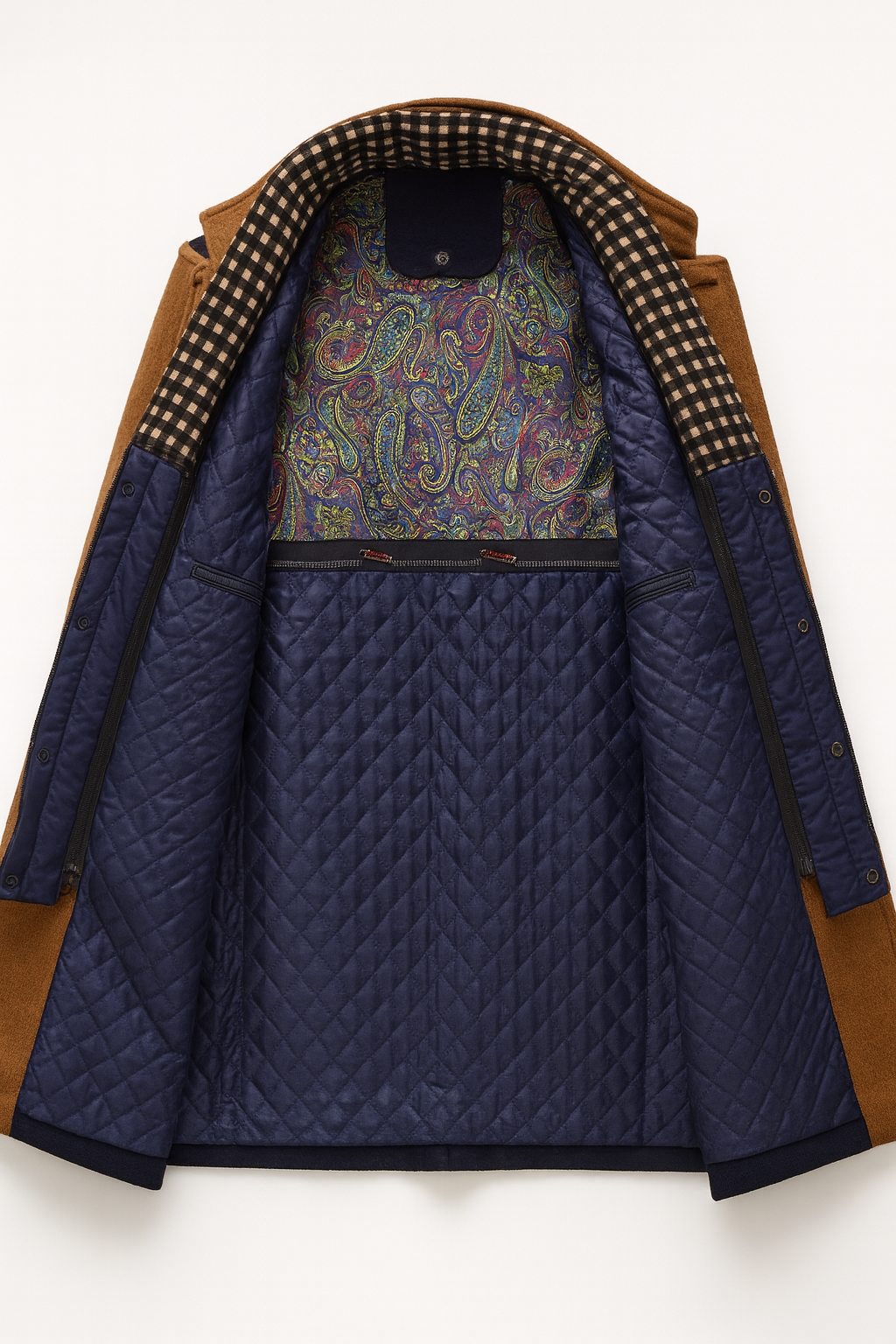 Manteau en polyester pour homme avec col montant