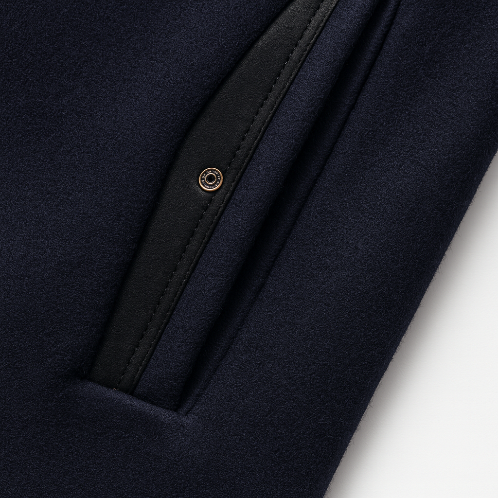 Manteau en polyester pour homme avec col montant