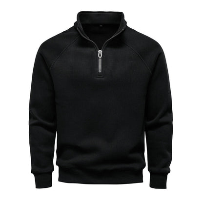 Pull en polyester avec fermeture éclair quart de tour pour homme
