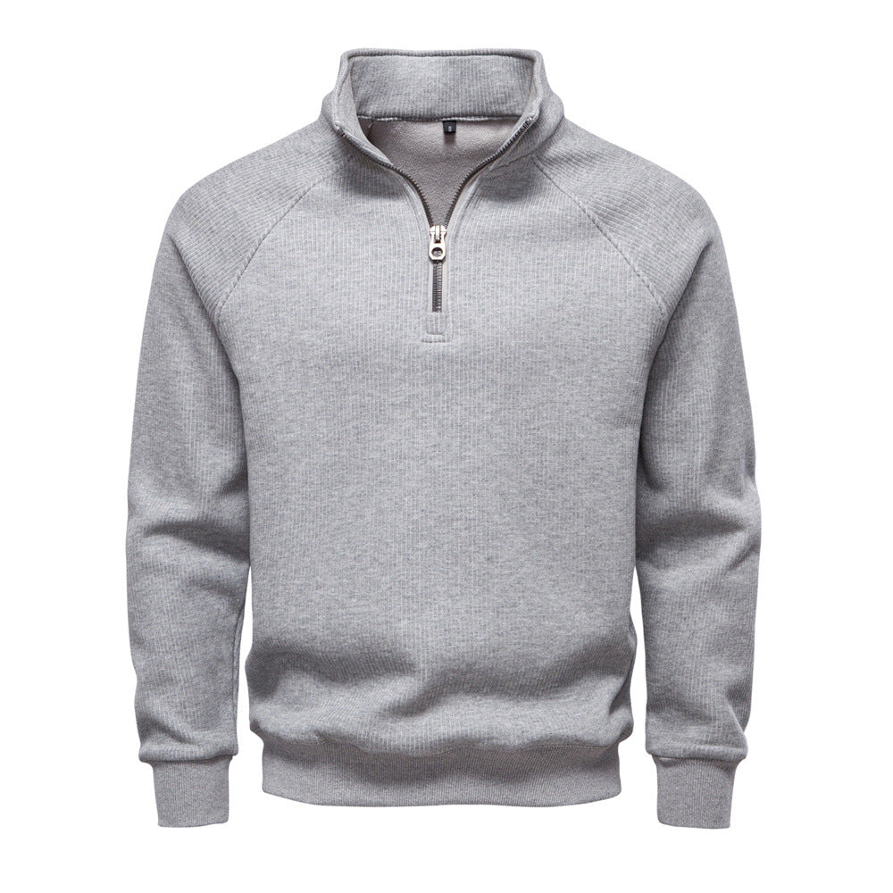 Pull en polyester avec fermeture éclair quart de tour pour homme
